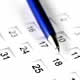 Bol�grafo sobre calendario