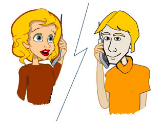 Brian y una chica hablando por tel�fono