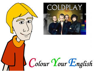 Brian en primer plano con imagen de car�tula de CD  en el fondo
