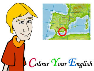 Brian en primer plano con imagen de mapa de Espa�a en el fondo