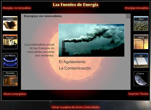 Pantalla Energ�as no renovables